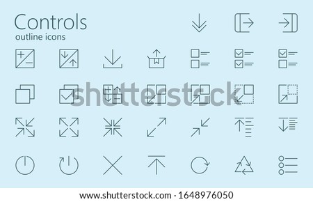 Computer techologies outline controls iconset