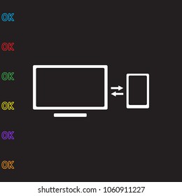 computer, telephone, icon illustration