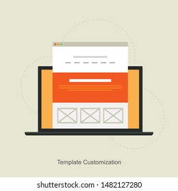 computer Template Customization web concept