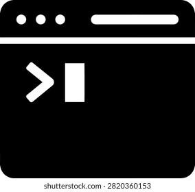 Computer terminal interface prompt icon with terminal interface software computer programming developer application development technology information computing instruction webdesign