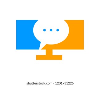 Computer Testimonial Icon Logo Design Element