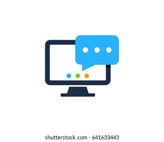 Computer Testimonial Icon Logo Design Element