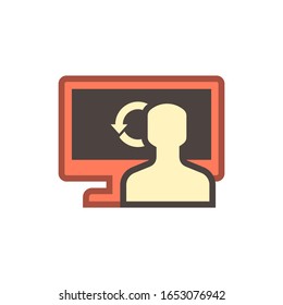 Prueba de ordenador y diseño de icono vectorial técnico en blanco.