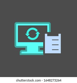 Computer testing  vector icon design on black.