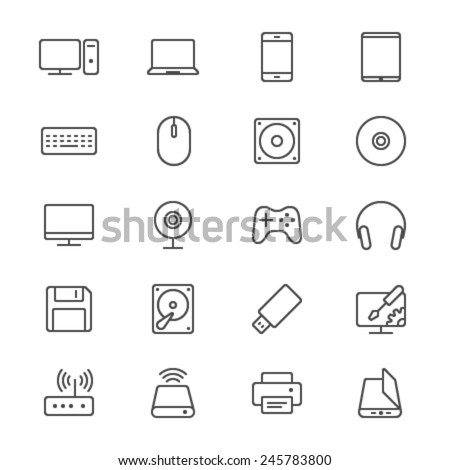 Computer thin icons