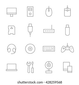 Computer Thin Line Icons