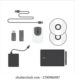 Computer Things Simple Vector Illustration Stock Vector (Royalty Free ...