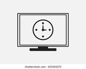 Computer, time, clock, icon, vector illustration of Eps10