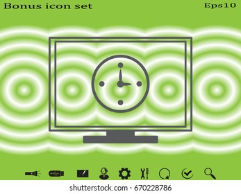 Computer, time, clock, icon, vector illustration of Eps10