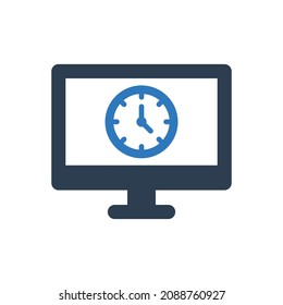 Símbolo de signo de icono de hora del equipo