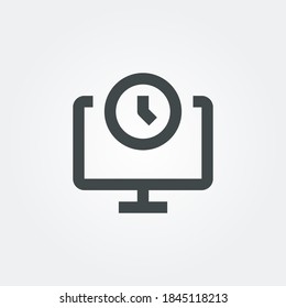 Symbol für Computerzeit einzeln auf weißem Hintergrund. Vektorgrafik