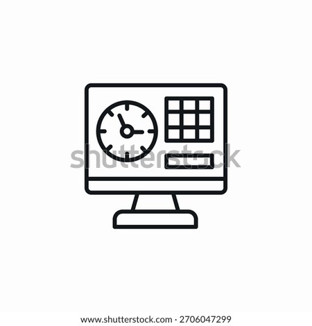 computer time schedule icon sign vector