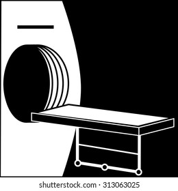 computer tomograph medical technology black white silhouette graphics