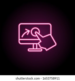 Computer, Touch, Finger Neonsymbol. Einfache dünne Linie, Vektorillustration von Touchgesten-Symbolen für i und ux, Website oder mobile Applikationen