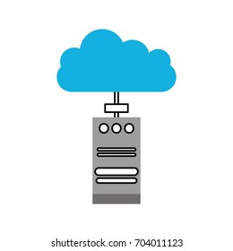 computer tower with cloud computing
