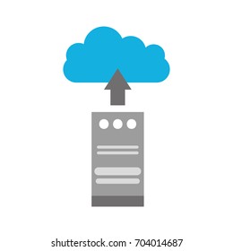 computer tower with cloud computing