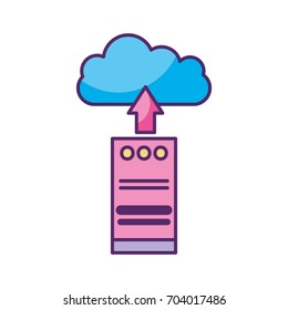 computer tower with cloud computing