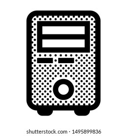 Computer Tower. CPU. Icon Filled with Dots.
