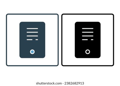 computer tower icon. icon related to device, computer technology. Solid icon style. Simple vector design editable