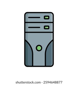 computer tower icon vector design template simple and clean