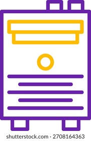 Computer Tower Line Two Color Vector Icon Design