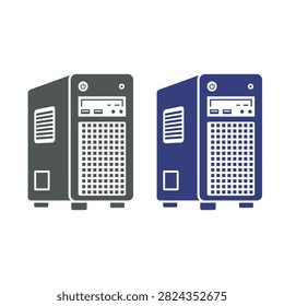 Computer Tower Server Case Workstation Unit Flat Icon