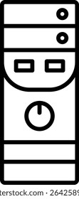 Computer tower vector icon. Can be used for printing, mobile and web applications.