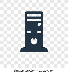 Computer Tower vector icon isolated on transparent background, Computer Tower transparency logo concept