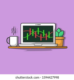 Computer Trading Vector Icon Illustration