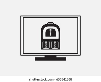 Computer training, Briefcase, scientific subjects, icon, vector illustration of Eps10