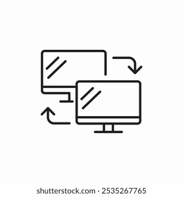 computer transfer icon sign vector