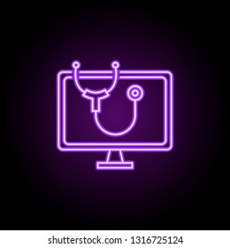 computer treatment outline icon. Elements of Security in neon style icons. Simple icon for websites, web design, mobile app, info graphics