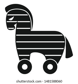 Computer trojan horse icon. Simple illustration of computer trojan horse vector icon for web design isolated on white background