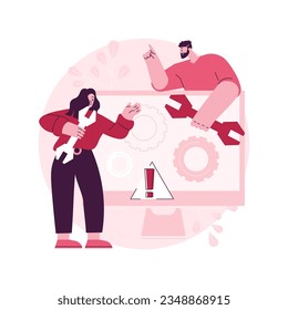 Computer troubleshooting abstract concept vector illustration. Basic fixing problems guide, operating system checking, installing new software, restore data, network issue abstract metaphor.