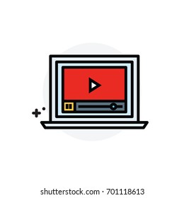 Computer Tutorials Isolated Line Vector Illustration editable Icon