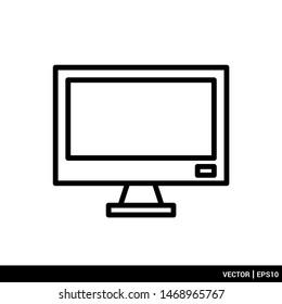 Computer TV Monitor icon vector illustration Logo template. EPS 10