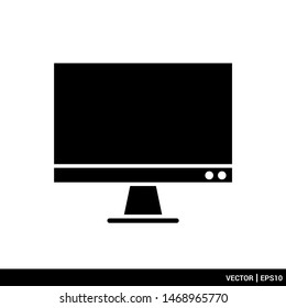 Computer TV Monitor icon vector illustration Logo template. EPS 10