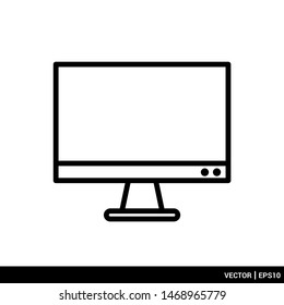 Computer TV Monitor icon vector illustration Logo template. EPS 10