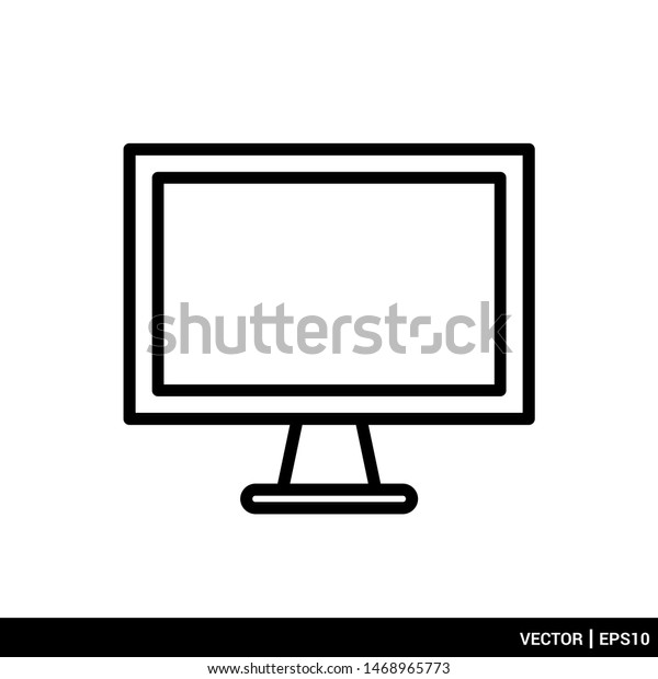 Computer TV Monitor icon vector illustration Logo\
template. EPS 10