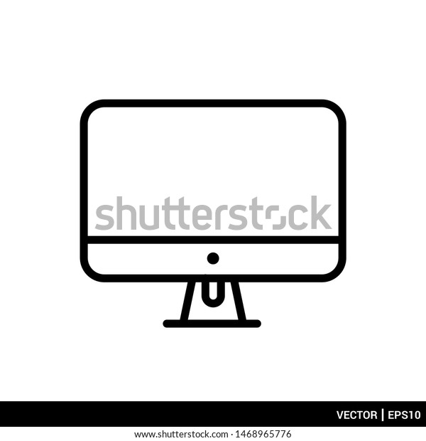 Computer TV Monitor icon vector illustration Logo\
template. EPS 10