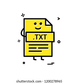 Computer txt file format type icon vector design