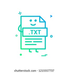 Computer txt file format type icon vector design