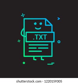 Computer txt file format type icon vector design