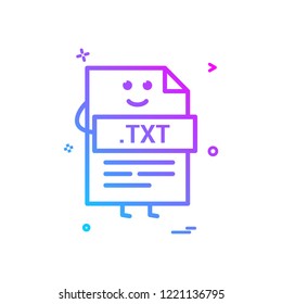 Computer txt file format type icon vector design