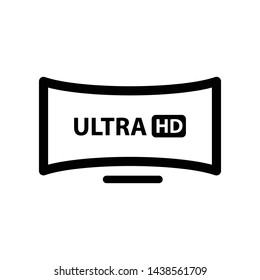 computer ultra Hd monitor icon vector black color