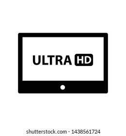 computer ultra Hd monitor icon vector black color
