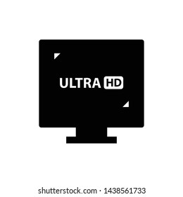computer ultra Hd monitor icon vector black color