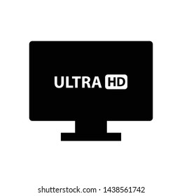 computer ultra Hd monitor icon vector black color