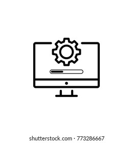 Computer Update System Icon Vector