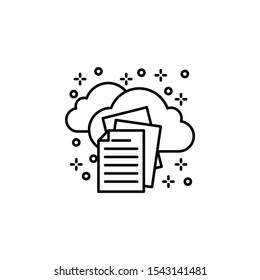 Computer upload cloud paper icon. Element of computer icon